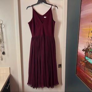 Dress the Population Burgundy Midi Dress